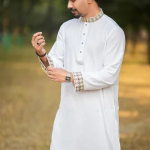 panjabi, white panjabi