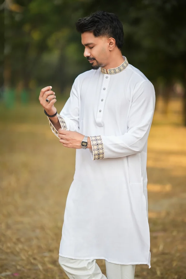 panjabi, white panjabi